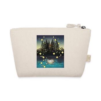 Night Sky Nature Wilderness Trees Mountains Finland - Organic Pouch - nature - Back