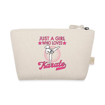 Karate Taekwondo Girls Women Karate Kick - Organic Pouch - nature - Back