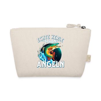 Echte Kerle Gehen Angeln Fischen Angler - Bio-Täschchen - Natur - Hinten