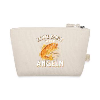 Echte Kerle Gehen Angeln Fischen Angler - Bio-Täschchen - Natur - Hinten