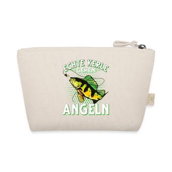Echte Kerle Gehen Angeln Fischen Angler - Bio-Täschchen - Natur - Hinten