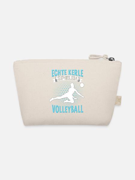 Volleyball Mädchen Damen Volleyballerin Beach - Bio-Täschchen - Natur - Hinten