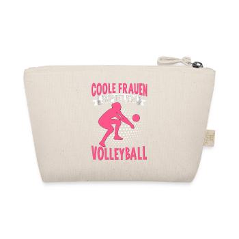 Volleyball Mädchen Damen Volleyballerin Beach - Bio-Täschchen - Natur - Hinten