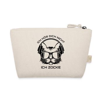 Gamer Zocken Katze Kopfhörer PC Cool Geschenk - Bio-Täschchen - Natur - Hinten