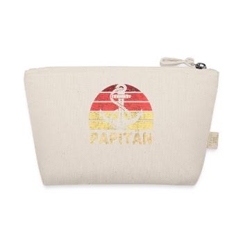 Papitän Vater Papa Kapitän Retro Anker Vatertag - Bio-Täschchen - Natur - Hinten