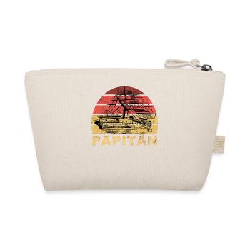 Papitän Vater Papa Kapitän Retro Anker Vatertag - Bio-Täschchen - Natur - Hinten