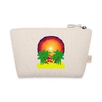 Romantic Island Palm Palms Sunshine Caribbean Heart - Organic Pouch - nature - Back