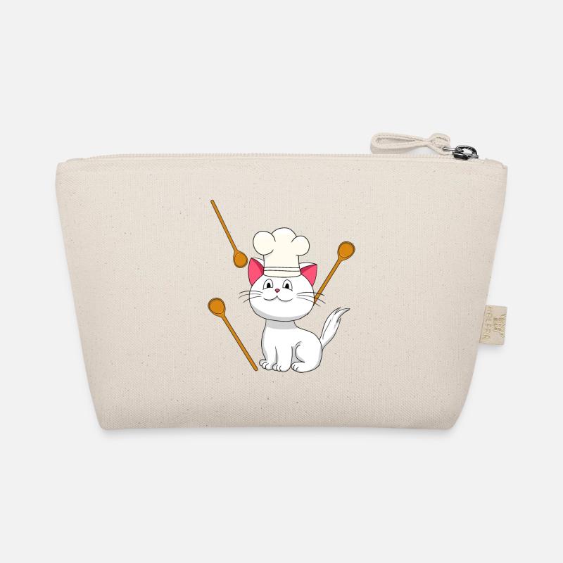 Katze Koch Kochmütze Geburtstagsgeschenk kochen - Bio-Täschchen - Natur