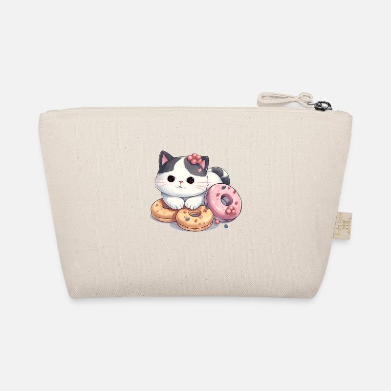 Kawaii Katze mit Donut Bio-Täschchen