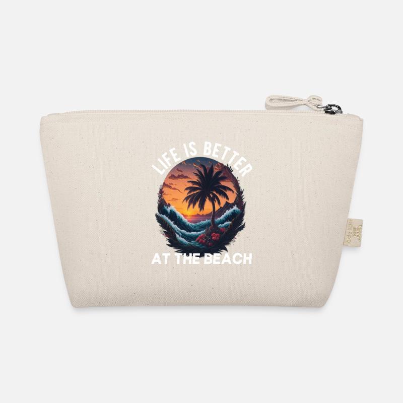 Das Leben ist besser am Strand-Retro Bio-Täschchen