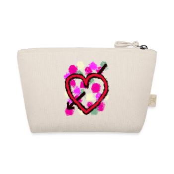 Valentine's Day Heart Hearts Arrow Love Marriage - Organic Pouch - nature - Back