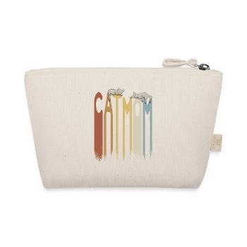 Retro Cat Mom Cat Mom with Sleeping Cats - Organic Pouch - nature - Back