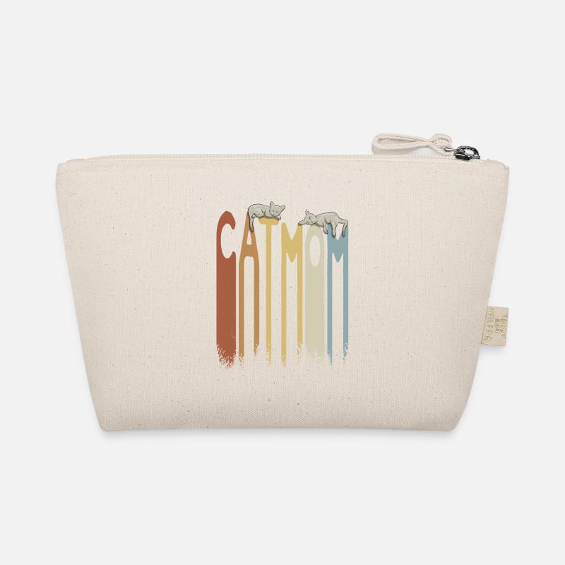 Retro Cat Mom Cat Mom with Sleeping Cats Organic Pouch