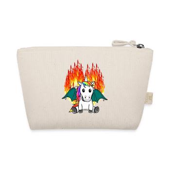 Feuriger Drache Einhorn Fantasy Kinder Fabel - Bio-Täschchen - Natur - Hinten