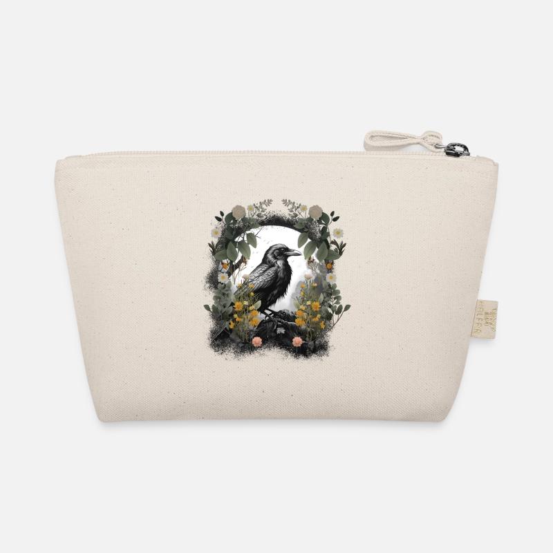 Raven, Nature, Flowers, Crow, Ravens, Crows, Dark Spring Organic Pouch