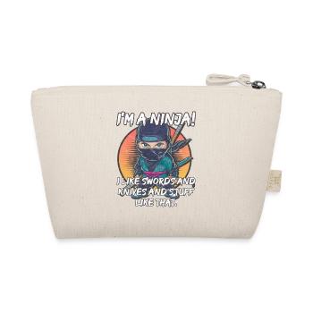 I'm a Ninja! I like swords and knives and stuff - Organic Pouch - nature - Back
