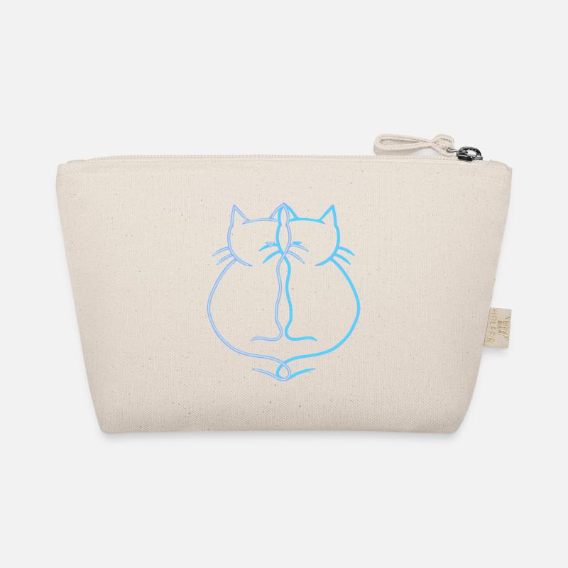 Katze Vintage Paar Katzen Retro Vintage - Bio-Täschchen - Natur