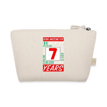 Children 7 Years Birthday Months Hours - Organic Pouch - nature - Back