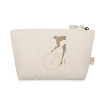 cycling silhouette in line bauhaus style - Organic Pouch - nature - Back