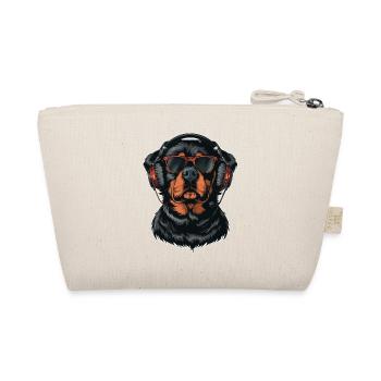 Rottweiler Sonnenbrille Kopfhörer Hunde Hund - Bio-Täschchen - Natur - Hinten