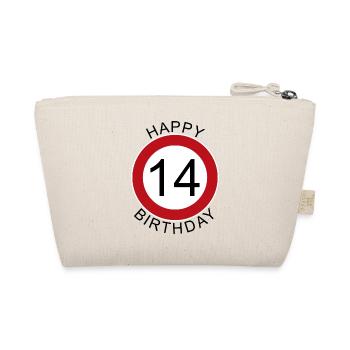 Joyeux anniversaire 14 anniversaire de signe de route - Trousse biologique - nature - Dos