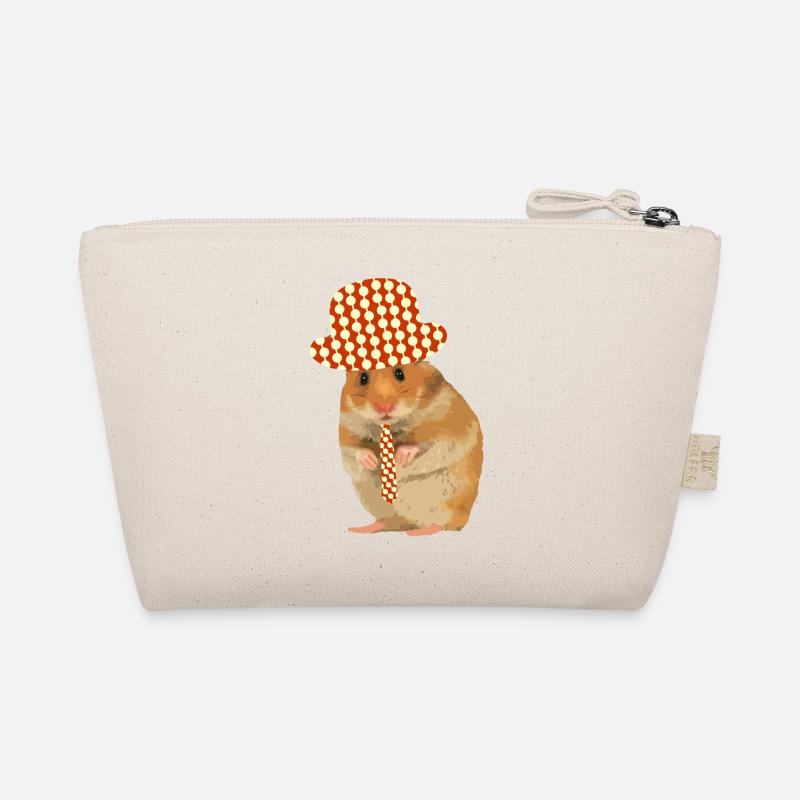 Hamster made chic - hat - tie Organic Pouch