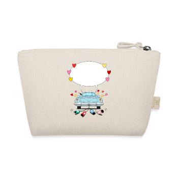 Voiture de mariage avec bulle de dialogue en turquoise - Trousse biologique - nature - Dos
