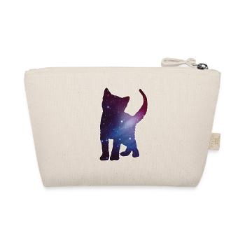 Katze Kitten Silhouette Cat Weltall Space Geschenk - Bio-Täschchen - Natur - Hinten