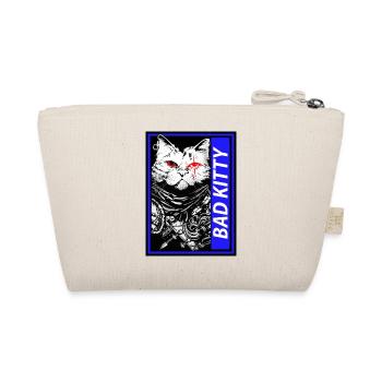 Naughty Neko: Blue Bad Kitty! Paws Off Samurai - Organic Pouch - nature - Back