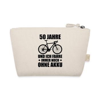 Fahrrad Radfahrer 50. Geburtstag Geschenkidee - Bio-Täschchen - Natur - Hinten