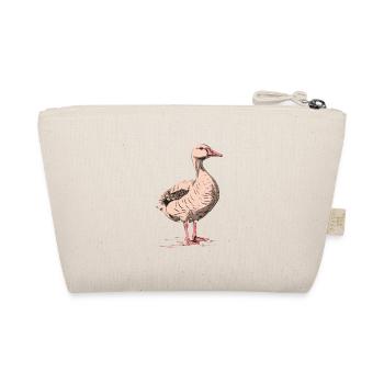 Gans in vintage pink - Bio-Täschchen - Natur - Hinten