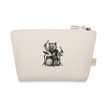 Cat playing drums Punk Rock Music - Organic Pouch - nature - Back