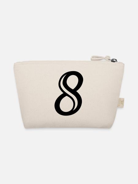Decorated Number 8 Eight - Organic Pouch - nature - Back