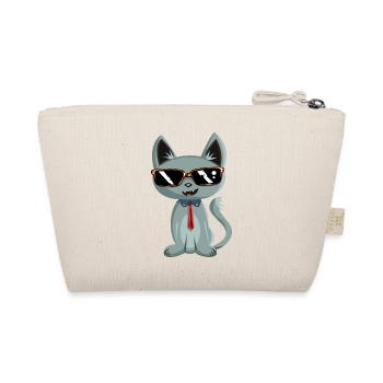 Funny Cat / NEW as a sticker - Organic Pouch - nature - Back
