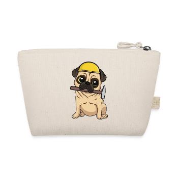 Construction site Civil engineering Pug Craftsmen build hammer job - Organic Pouch - nature - Back