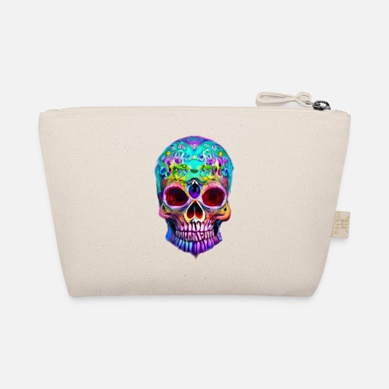 Multicolored stylized skull Organic Pouch
