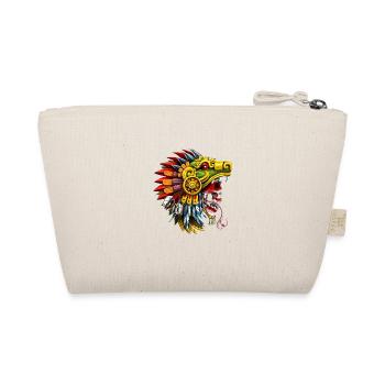 Aztec Serpent Skull Warrior - Organic Pouch - nature - Back