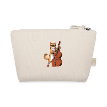 Cat Double Bass Player - Organic Pouch - nature - Back