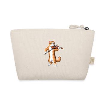 Cat Playing Violin - Organic Pouch - nature - Back