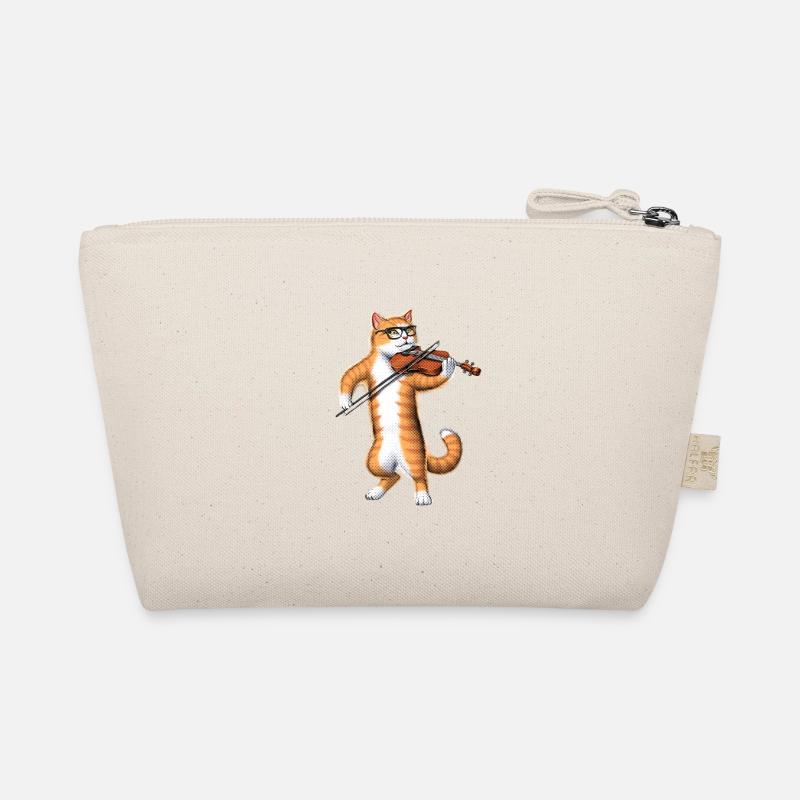 Cat Playing Violin Organic Pouch