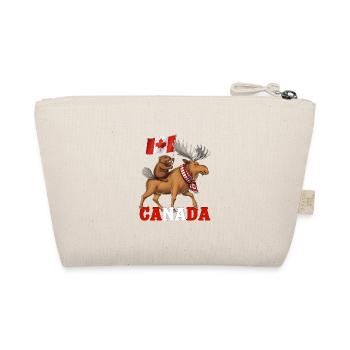 Canada Beaver Riding Moose FULL - Organic Pouch - nature - Back