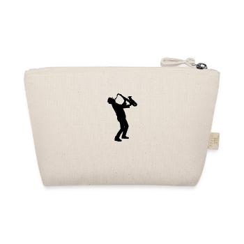 musician playing saxophone silhouette - Organic Pouch - nature - Back