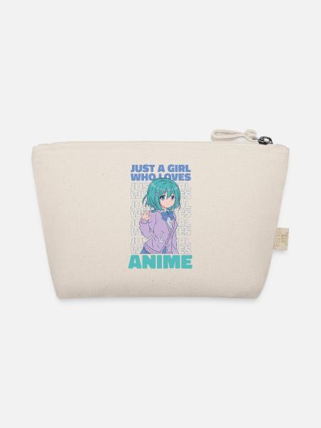 Just A Girl Who Loves Anime Anime Girl Anime Merch - Organic Pouch - nature - Back