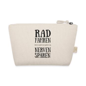 Lustiger Spruch Rad fahren Nerven sparen - Bio-Täschchen - Natur - Hinten