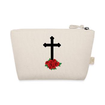 Roses Mourning Death Cross Funeral Beyond Grave - Organic Pouch - nature - Back