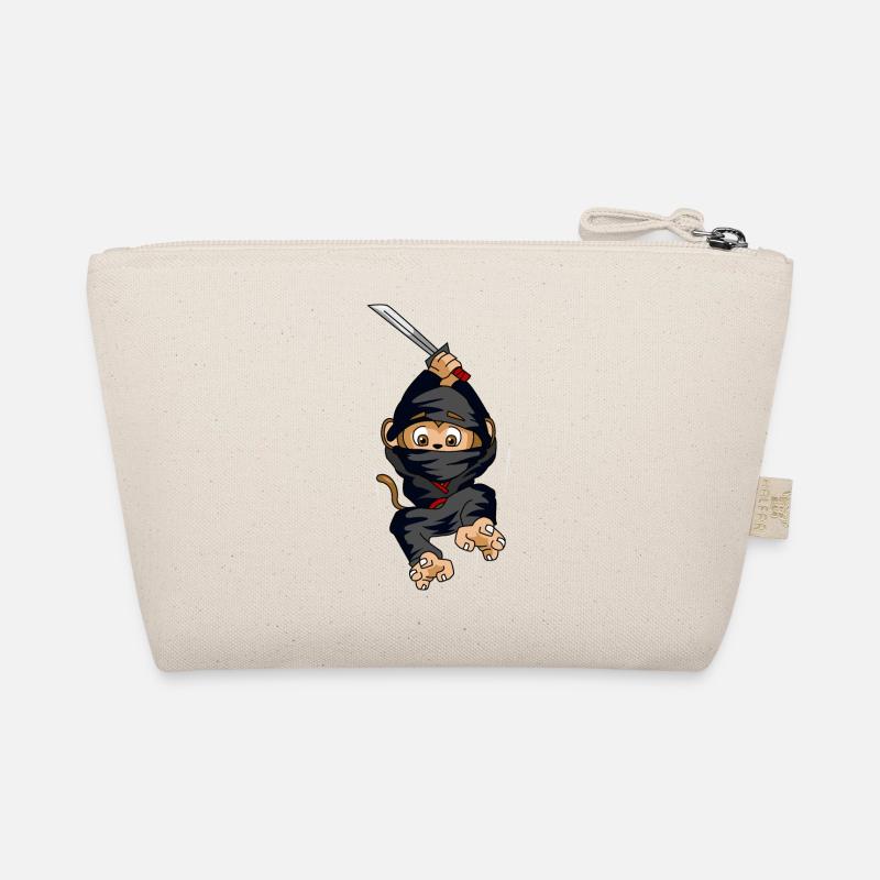 Ninja Affe Sprung Schwert Geschenk Bio-Täschchen