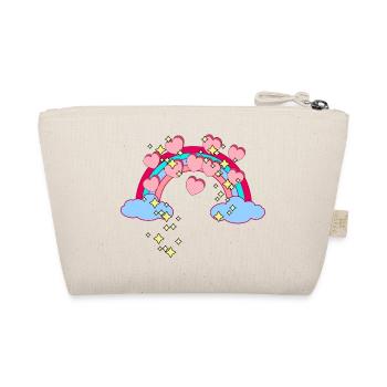 Magic Rainbow Stars Hearts Congratulations - Organic Pouch - nature - Back