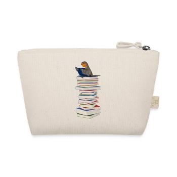 Robin reads books bird friend bookworm - Organic Pouch - nature - Back