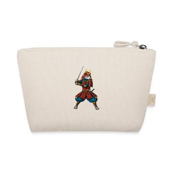 Cat Japanese Samurai Ninja - Organic Pouch - nature - Back