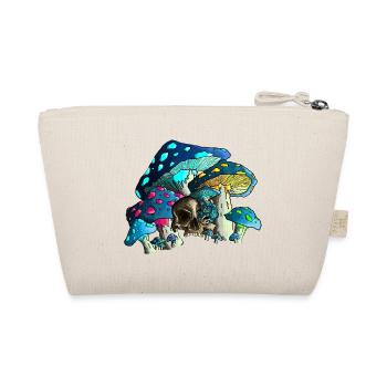 Skull with mushrooms. Skull and Mushrooms - Organic Pouch - nature - Back